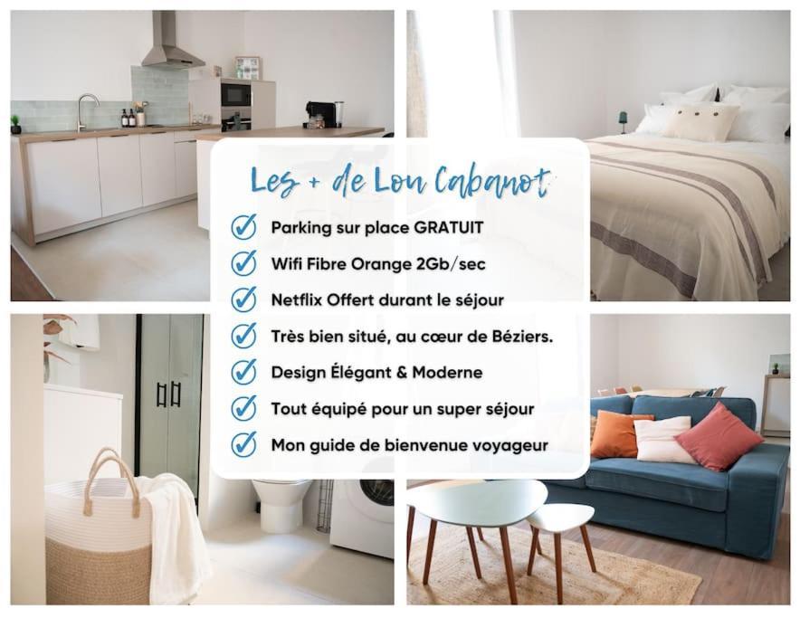 Lou Cabanot - Appartement Lumineux 3 Chambres - Parking Gratuit Beziers Luaran gambar